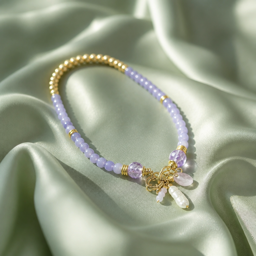 Lavender Amethyst Beads and Fresh Water Pearls