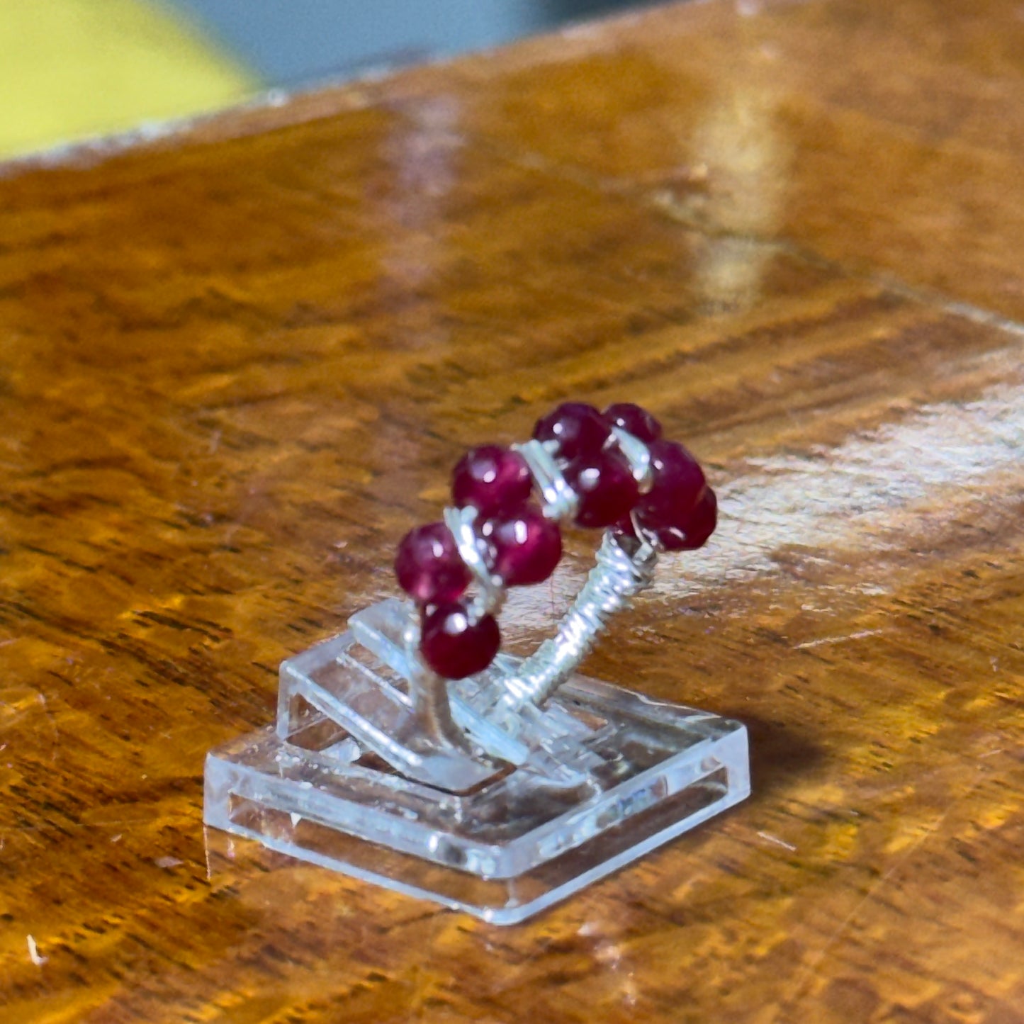 Adjustable Garnet Beads Wrap Ring